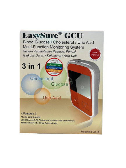 Biomed Global EZ2BUY PACKAGE - EasyTouch GCU 3-in-1 Blood Glucose,  Cholesterol and Uric Acid Meter, FREE with 25 Uric Acid Test Strips