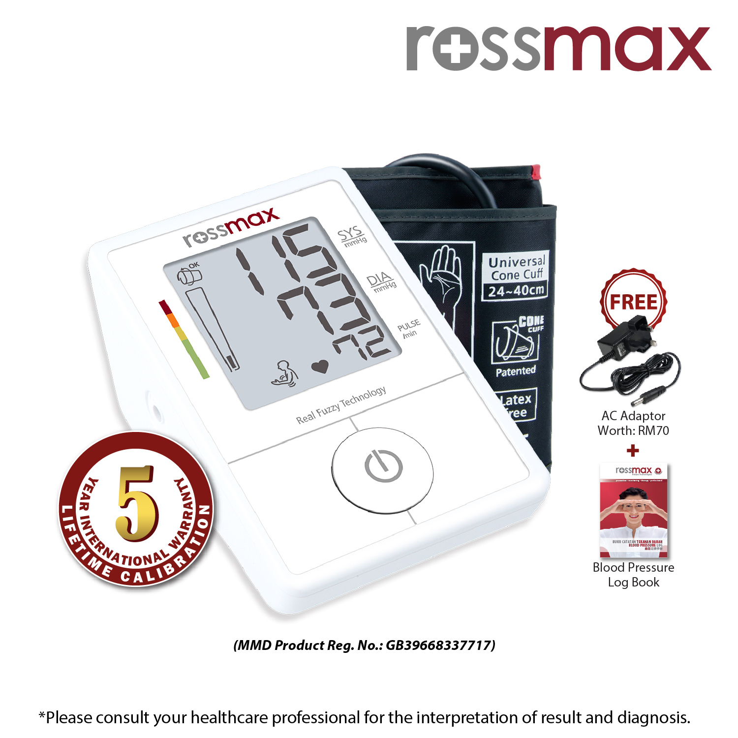 Rossmax Manual BP Machine, 7 Days, 0.01 (pressure)